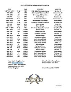 23 Men's Basketball Schedule - Yuba College Athletics