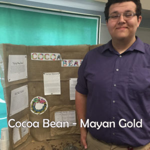 Student presenting at symposium on Cocoa Beans