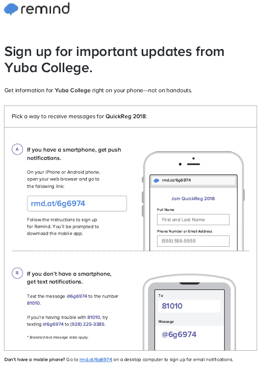 remind logo Yuba College
