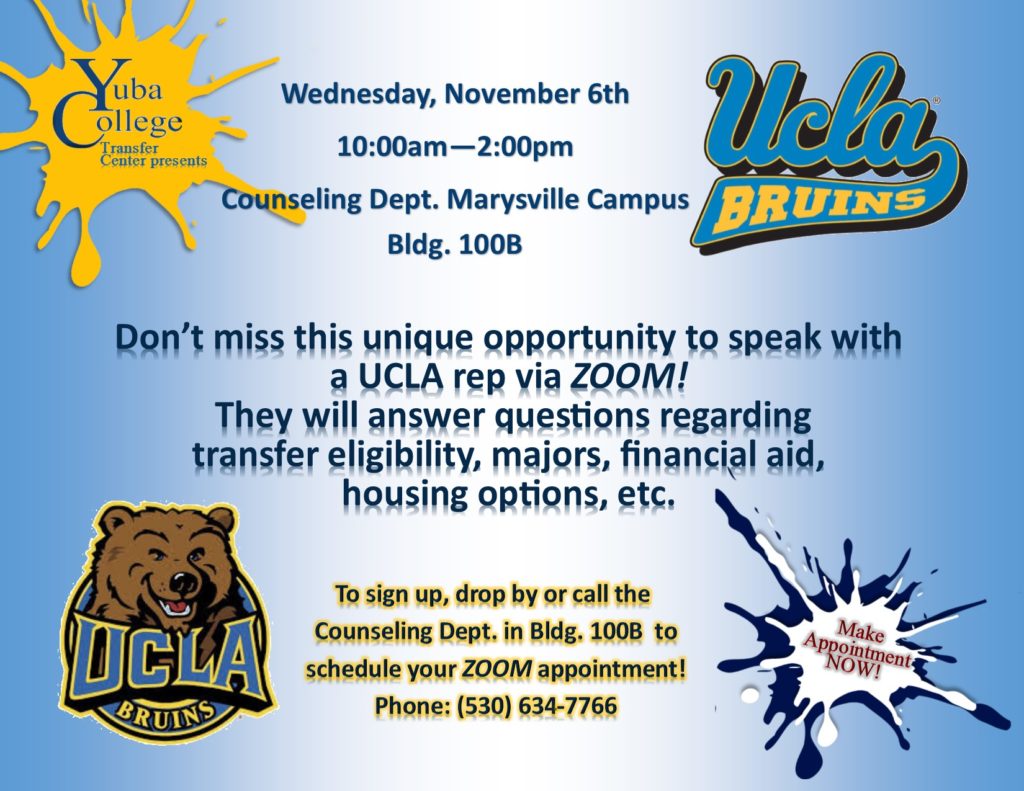 UCLA FALL 2019 ZOOM APPOINTMENT Yuba College
