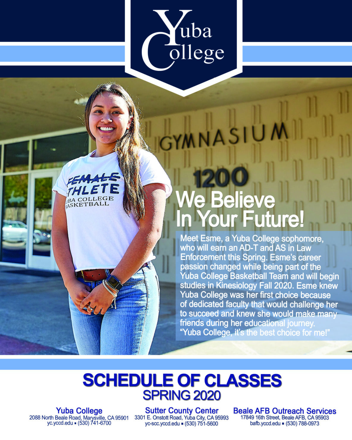 Yuba College Spring 2020 Schedule of Classes Cover | Yuba College