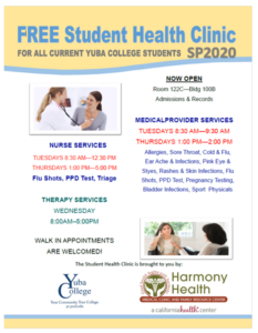 Hours for Student Health Clinic