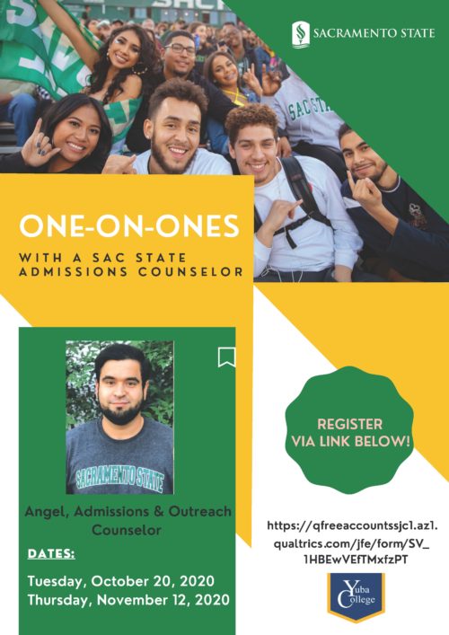 Sac State One on One Advising Flyer Yuba College