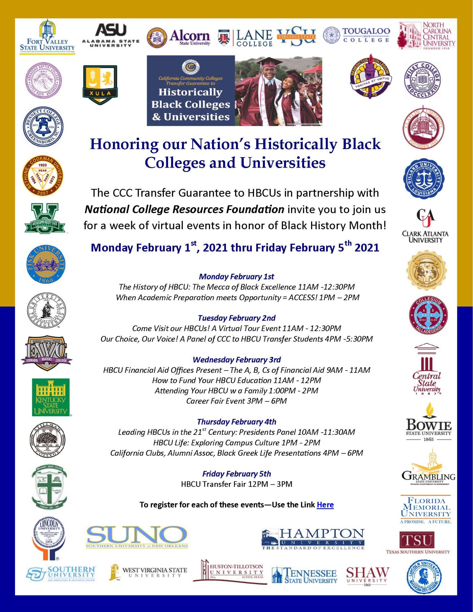 Invite Feb 2021 HBCU Week Celebration 2 Yuba College