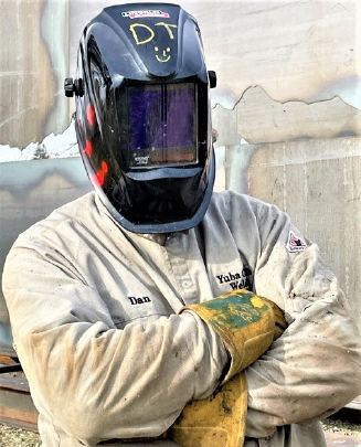 Dan Turner in welding PPE