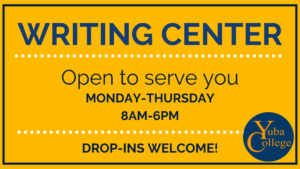 The WLDC Writing Center is open to serve you Monday through Thursday, 8am to 6pm. Drop-ins are welcome!